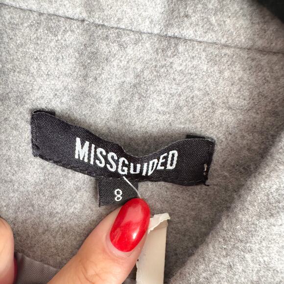 Missguided Grey Shoulder Cape Jacket - Size 8 - Picture 3 of 6